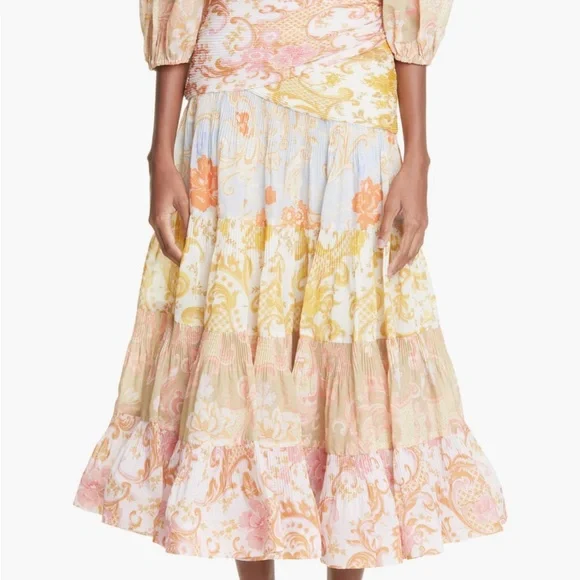 Zimmermann Postcard Patchwork Floral Patterned Women's Skirt - Picture 5 of 5